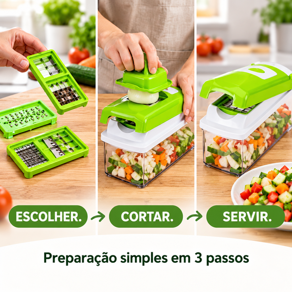 ChopSwift | Cortador de Legumes Multifunções 1,5 L
