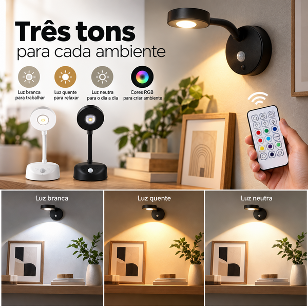Luminária de Parede GGbingo com Sensor de Movimento LED