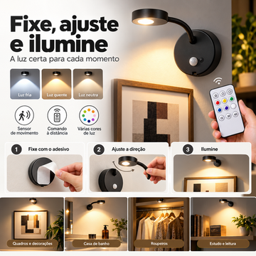 Luminária de Parede GGbingo com Sensor de Movimento LED